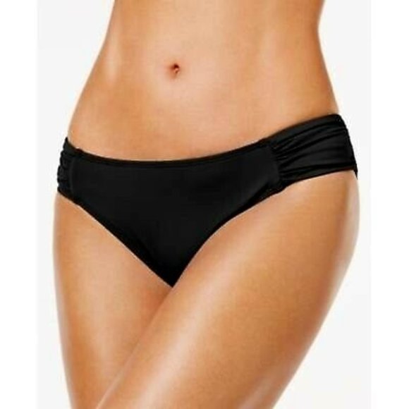 Ralph Lauren BLACK Shirred-Side Hipster Bikini 12 - Picture 1 of 3